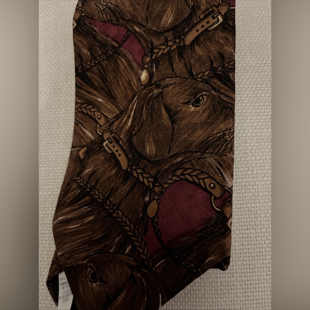 Vintage Field & Stream Bird Dog Silk Tie 56”